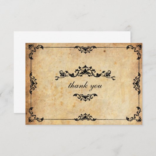 ヴィンテージ結婚フローラサンキューカード サンキューカード (正面/裏面)