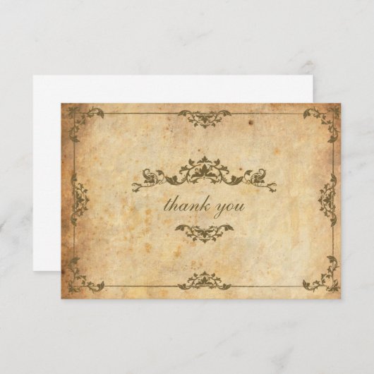 ヴィンテージ結婚フローラサンキューカード サンキューカード (正面/裏面)