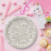 ヴィンテージ結婚フローラレース ペーパープレート (パーティー)