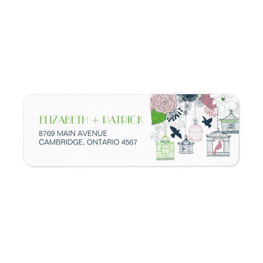 ヴィンテージ結婚フローラ住所 シール (正面)