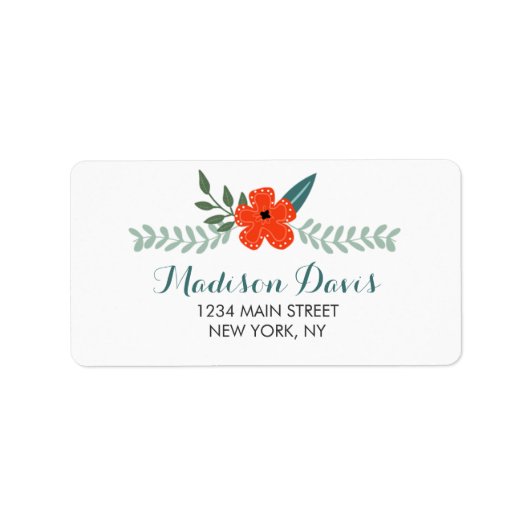 ヴィンテージ結婚フローラ住所 シール (正面)