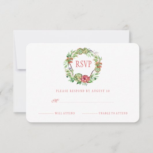 ヴィンテージ結婚フローラ多肉症 | RSVP (正面)