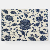 ヴィンテージ結婚フローラ | ネイビーとクリーム ゲストブック (裏面)