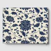 ヴィンテージ結婚フローラ | ネイビーとクリーム ゲストブック (裏面)