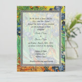 ヴィンテージ結婚フローラ、バン・ゴッホ、アイリス 招待状 (スタンド正面)