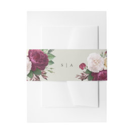 ヴィンテージ結婚フローラ 招待状ベリーバンド