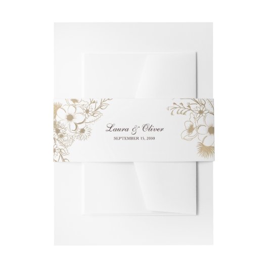 ヴィンテージ結婚フローラ 招待状ベリーバンド (正面例)