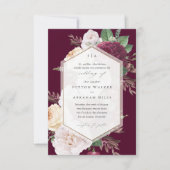 ヴィンテージ結婚フローラ 招待状 (正面)