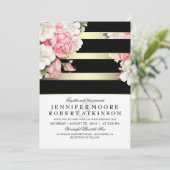 ヴィンテージ結婚フローラ 招待状 (スタンド正面)