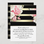 ヴィンテージ結婚フローラ 招待状 (正面/裏面)