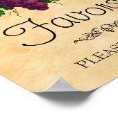 ヴィンテージ結婚ブドウのブライダルシャワー好意サイン ポスター (角)