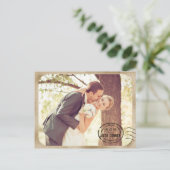 ヴィンテージ結婚ブラウン ポストカード (スタンド正面)