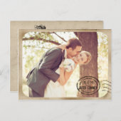 ヴィンテージ結婚ブラウン ポストカード (正面/裏面)