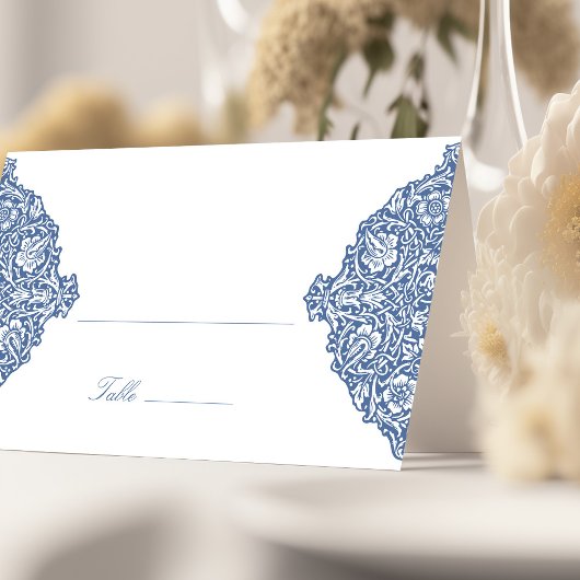 ヴィンテージ結婚ブルーの名刺テンプレート