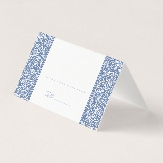 ヴィンテージ結婚ブルーの名刺テンプレート (裏面)