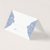 ヴィンテージ結婚ブルーの名刺テンプレート (正面)