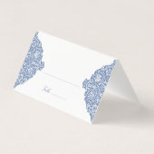 ヴィンテージ結婚ブルーの名刺テンプレート (裏面)