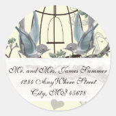 ヴィンテージ結婚ブルーバード差出人住所 ラウンドシール (正面)