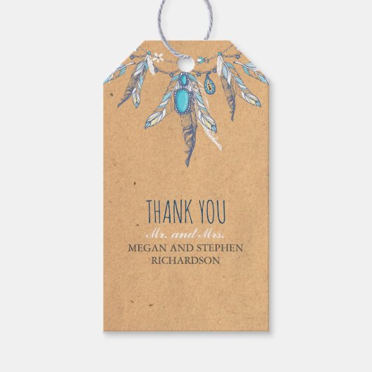 ヴィンテージ結婚ボホ ギフトタグ (正面)