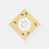 ヴィンテージ結婚ミツバチ スタンダードカクテルナプキン (角)