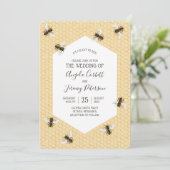 ヴィンテージ結婚ミツバチ 招待状 (スタンド正面)