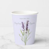ヴィンテージ結婚ラベンダー 紙コップ (裏面)