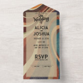 ヴィンテージ結婚レトロの一挙式招待 オールインワン招待状 (内側)