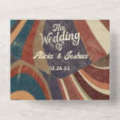 ヴィンテージ結婚レトロの一挙式招待 オールインワン招待状 (裏面)