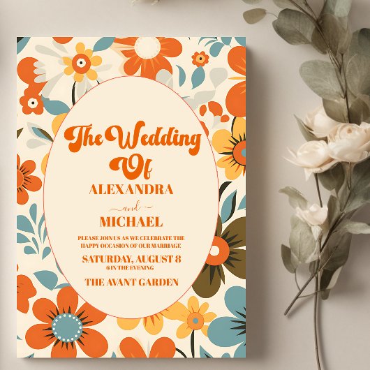 ヴィンテージ結婚レトロ 招待状