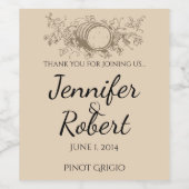 ヴィンテージ結婚ワイナリーワインラベル ワインラベル (シングルラベル)