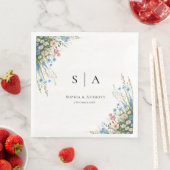 ヴィンテージ結婚ワイルドフラワーのナプキン (インサイチュ)