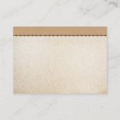 ヴィンテージ結婚乗馬名簿チケット エンクロージャーカード (裏面)