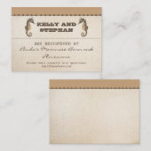 ヴィンテージ結婚乗馬名簿チケット エンクロージャーカード (正面/裏面)