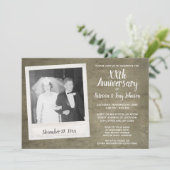 ヴィンテージ結婚写真と記念日 – parchment 招待状 (スタンド正面)