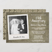 ヴィンテージ結婚写真と記念日 – parchment 招待状 (正面/裏面)