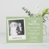 ヴィンテージ結婚写真と記念日 – sage 招待状 (スタンド正面)