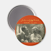 ヴィンテージ結婚写真マグネット マグネット (正面/裏面)