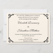 ヴィンテージ結婚印象派ロビンソンによる行進 招待状 (裏面)