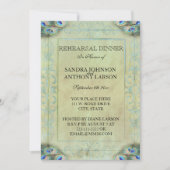 ヴィンテージ結婚孔雀のリハーサル発表 招待状 (正面)