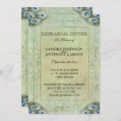 ヴィンテージ結婚孔雀のリハーサル発表 招待状 (正面/裏面)