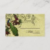 ヴィンテージ結婚孔雀座席表 プレイスカード (裏面)