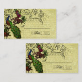 ヴィンテージ結婚孔雀座席表 プレイスカード (正面/裏面)