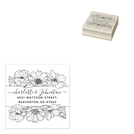 ヴィンテージ結婚差出人住所エレガント ラバースタンプ (押印)