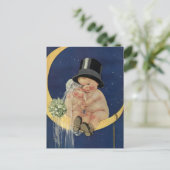 ヴィンテージ結婚式かわいい新郎新婦デートを保存 案内ポストカード (スタンド正面)