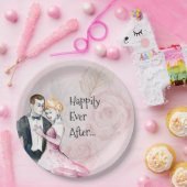 ヴィンテージ結婚式のカップルの後ずっと幸せに ペーパープレート (パーティー)