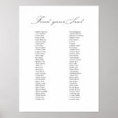 ヴィンテージ結婚式のサイン席の座席表を見つける ポスター (正面)