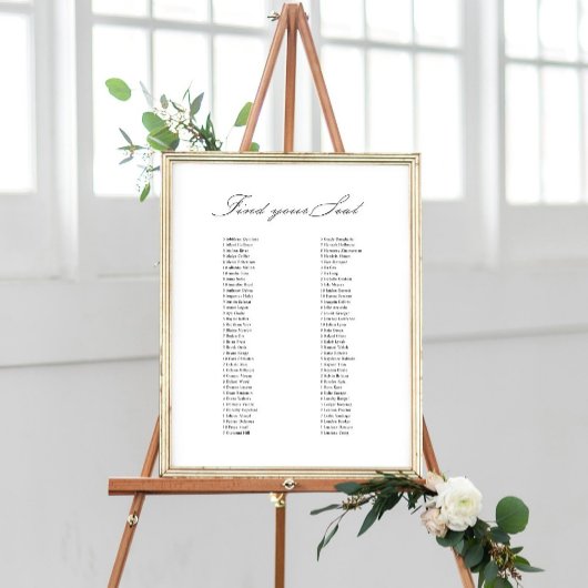 ヴィンテージ結婚式のサイン席の座席表を見つける ポスター