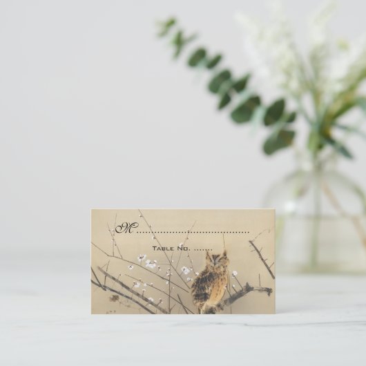 ヴィンテージ結婚式のテーブルカ日本のード プレイスカード (スタンド正面)