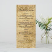 ヴィンテージ結婚式のパーチメント一度の時間メニュー メニュー (スタンド正面)