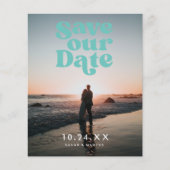 ヴィンテージ結婚式の予算日付の保存 チラシ (正面)